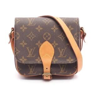 Louis Vuitton Cartessier shoulder bag canvas leather Monogram Brown